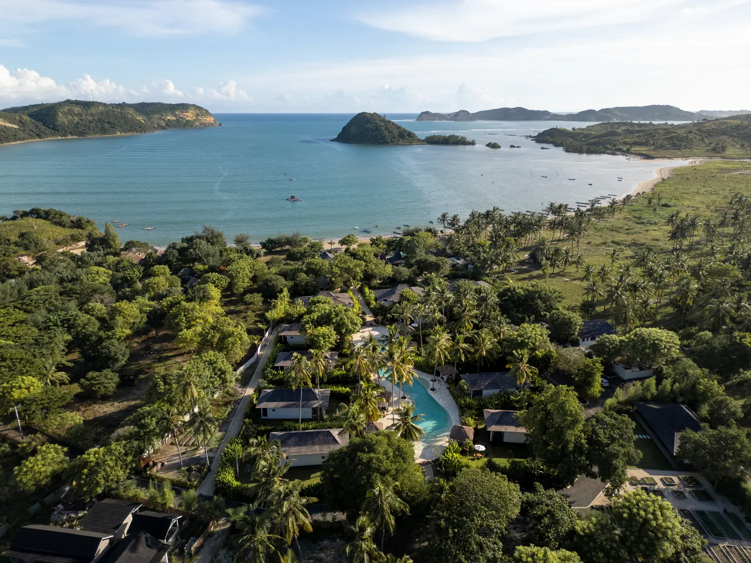 Aerial view over Kuara Lombok and Bumbang Bay