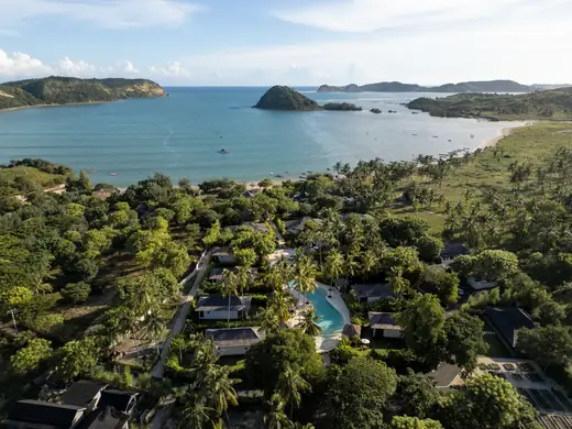 Aerial view over Kuara Lombok and Bumbang Bay