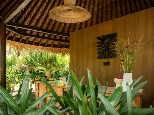 Kuara reception space with tropical design details
