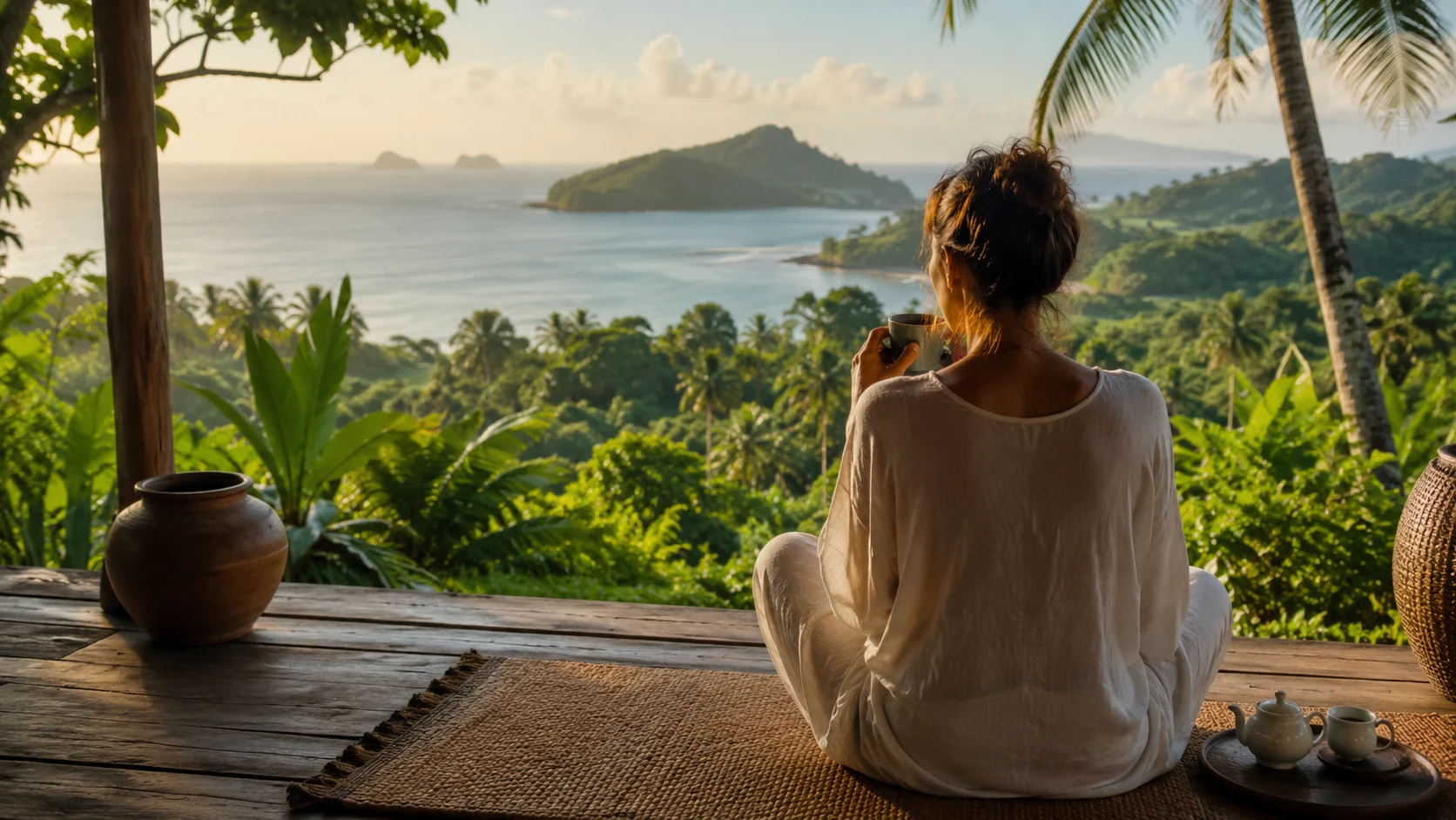 A calm tropical retreat setting in Lombok
